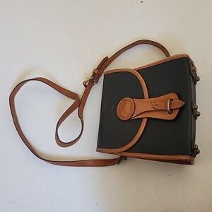 DOONEY and BOURKE Black and Carmel leather shoulder purse
